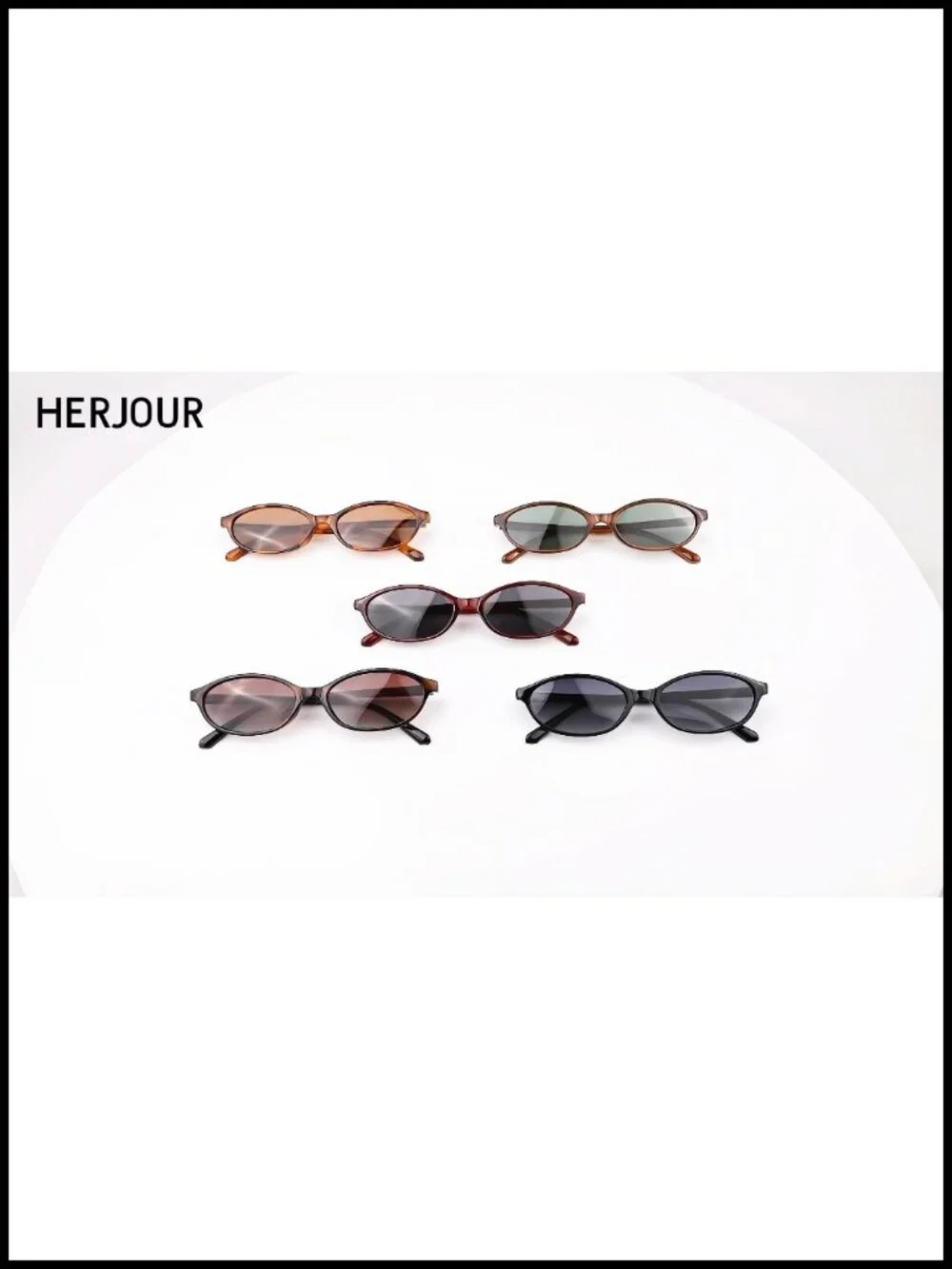 Retro Oval Polarized Sunglasses 90s Y2K Narrow Cat Eye UV Protection